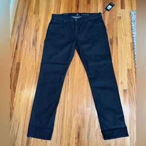 7 For All Mankind Black Slim Straight Jeans